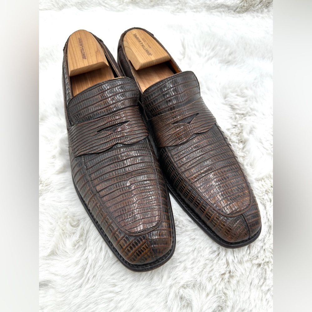 Salvatore ferragamo Lavorazione tramezza lizard Mens‎ loafers 11 D brown leather